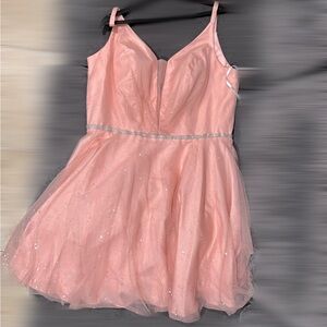 Sparkling Pink Dress with Spaghetti Straps